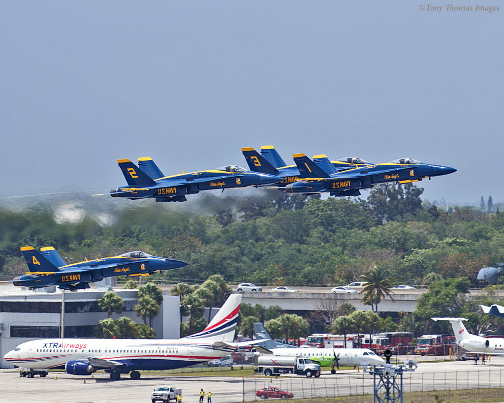 Blue Angels F/A18 heading for the Fort Lauderdale Air Show