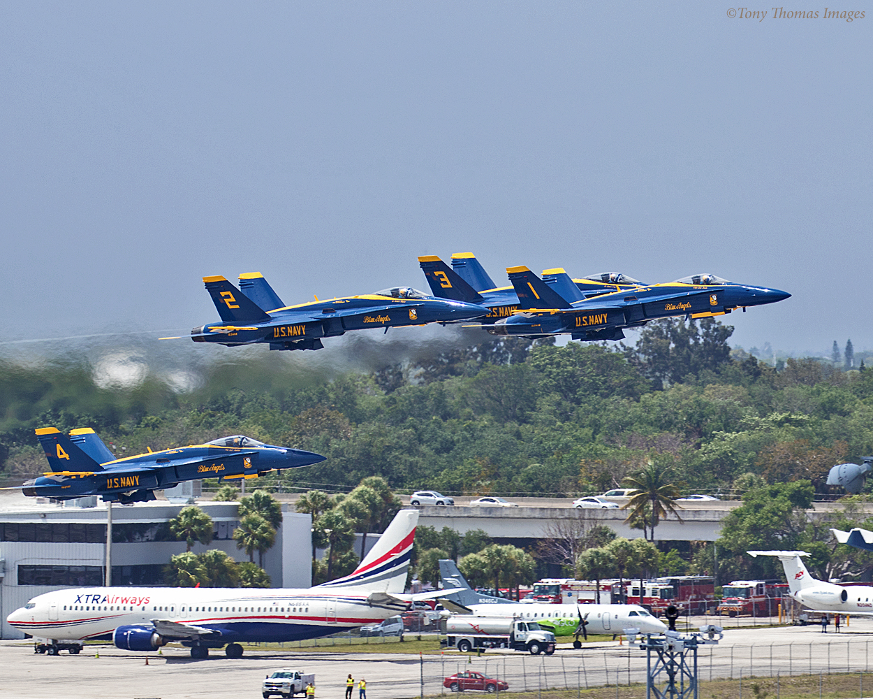 Blue Angels F/A-18 Hornets heading for the Fort Lauderdale Air Show